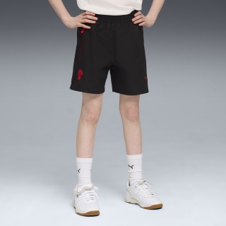 AC Milan PUMATECH relaxte geweven short, Zwart/Rood