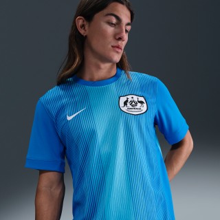 Australië 2025/26 Stadium Goalkeeper Nike Dri-FIT replicavoetbalshirt met korte mouwen voor heren - Blauw