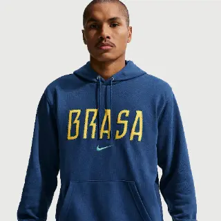 Brazil Club Nike voetbalhoodie van sweatstof voor heren - Blauw