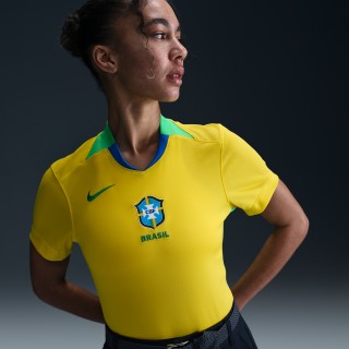 Brazilië 2025 Stadium Thuis (vrouwenelftal) Nike Dri-FIT replicavoetbalshirt voor dames - Geel