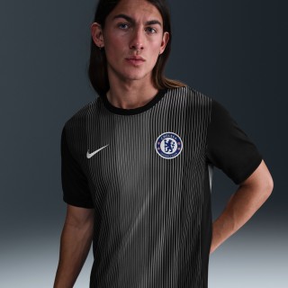 Chelsea FC 2025/26 Stadium Goalkeeper Nike Dri-FIT replicavoetbalshirt met korte mouwen voor heren - Zwart