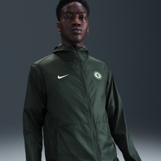 Chelsea FC Academy Pro Nike voetbalregenjack met capuchon voor heren - Groen