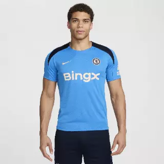 Chelsea FC Strike Nike Dri-FIT knit voetbaltop met korte mouwen voor heren - Blauw
