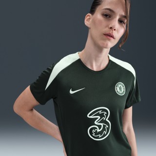 Chelsea FC Strike Nike Dri-FIT voetbaltop met korte mouwen voor dames - Groen