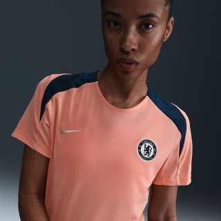 Chelsea FC Strike Special Edition Nike Dri-FIT knit voetbaltop met korte mouwen voor dames - Oranje