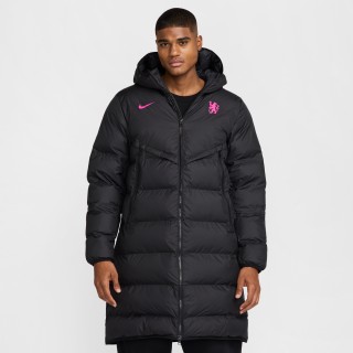 Chelsea FC Strike Windrunner PrimaLoft® Nike Storm-FIT voetbalparka met capuchon voor heren - Zwart