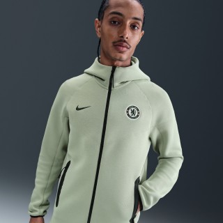 Chelsea FC Tech Windrunner Nike fleece voetbalhoodie met rits over de hele lengte voor heren - Groen