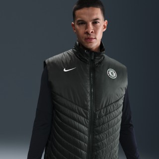 Chelsea FC Windrunner Nike Therma-FIT middelzware, gewatteerde voetbalbodywarmer voor heren - Groen