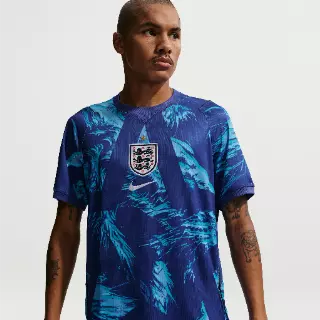 Engeland 2026 Stadium Goalkeeper Nike Dri-FIT replica voetbalshirt met korte mouwen voor heren - Blauw