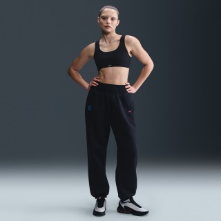 Engeland Phoenix Fleece Nike oversized voetbalbroek met hoge taille voor dames - Zwart