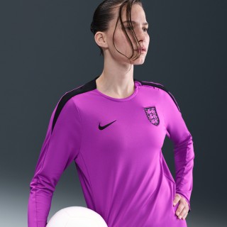 Engeland Strike Nike Dri-FIT knit voetbaltop met ronde hals voor dames - Paars