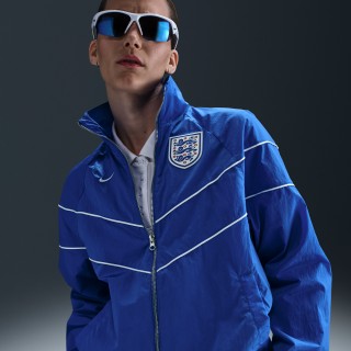 Engeland Windrunner Nike geweven voetbaljack met uv-bescherming voor dames - Blauw