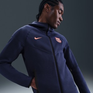 FC Barcelona Tech Windrunner Nike Total 90 voetbalhoodie van fleece voor heren - Blauw