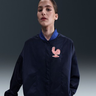 FFF Nike Air oversized geweven bomberjack voor dames - Blauw