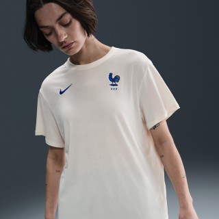 FFF Relaxed Nike One Dri-FIT voetbaltop met korte mouwen voor dames - Bruin