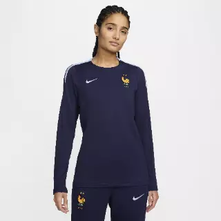 FFF Strike Nike Dri-FIT voetbaltop met ronde hals voor dames - Blauw