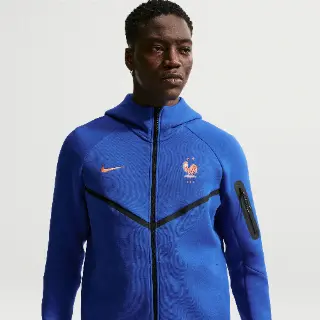 FFF Tech Fleece Windrunner Nike voetbalhoodie met rits over de hele lengte voor heren - Blauw