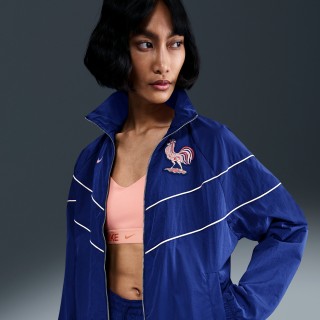 FFF Windrunner Nike geweven voetbaljack met uv-bescherming voor dames - Blauw