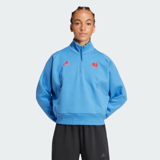 Adidas France Rugby ADIDAS Z.N.E. Travel Sweater met Korte Rits