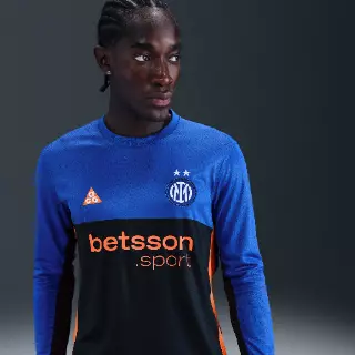 Inter Milan 2026 Stadium SE Nike ACG Dri-FIT replica voetbalshirt met lange mouwen voor heren - Blauw