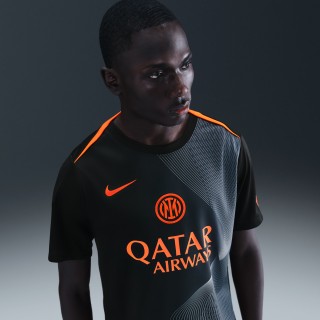 Inter Milan Academy Pro Derde Nike Total 90 Dri-FIT voetbalwarming-uptop voor heren - Zwart