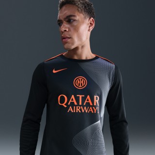 Inter Milan Academy Pro Third Nike Dri-FIT Total 90 warming-uptop met lange mouwen voor heren - Zwart
