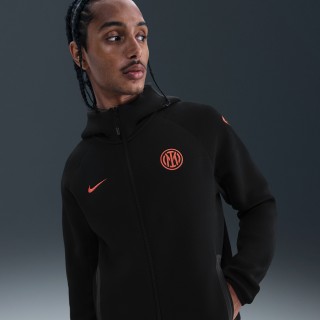 Inter Milan Tech Windrunner Nike Total 90 voetbalhoodie van fleece voor heren - Zwart