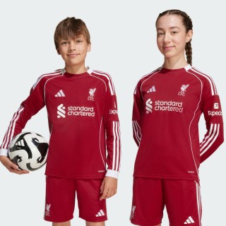 Adidas Liverpool FC 25/26 Thuisshirt met Lange Mouwen Kids