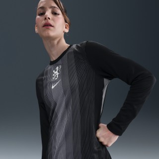 Nederland 2025/26 Stadium Goalkeeper Nike Dri-FIT replicavoetbalshirt met lange mouwen voor dames - Zwart