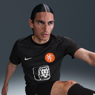 Nederland Academy Pro Nike Dri-FIT warming-uptop met korte mouwen voor heren - Zwart