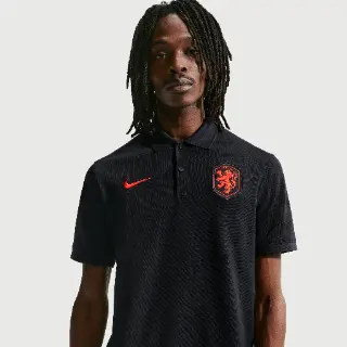 Netherlands The Nike Polo Nike Dri-FIT voetbalpolo voor heren - Zwart