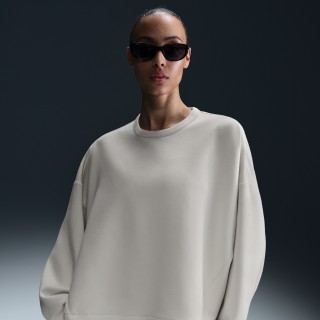 Nike 24.7 ImpossiblySoft Dri-FIT oversized damestop met ronde hals - Bruin
