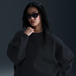 Nike 24.7 ImpossiblySoft Dri-FIT oversized damestop met ronde hals - Zwart