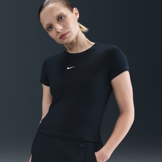 Nike aansluitend cropped top voor dames - Zwart