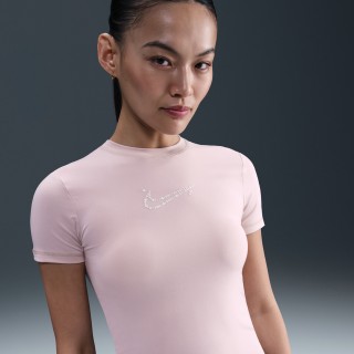 Nike aansluitend kort T-shirt voor dames - Roze