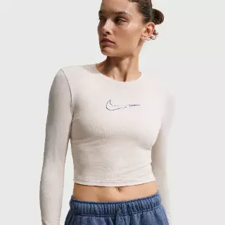 Nike aansluitend T-shirt met lange mouwen voor dames - Bruin