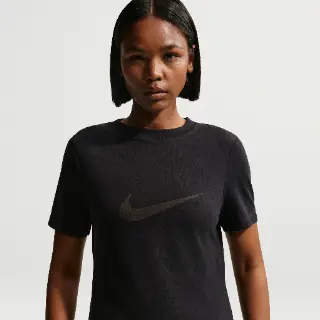 Nike aansluitende damestop met korte mouwen - Zwart