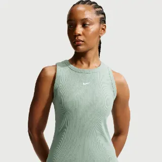 Nike aansluitende geribde tanktop voor dames - Groen