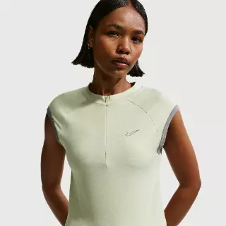 Nike aansluitende mouwloze top met korte rits voor dames - Groen