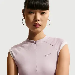 Nike aansluitende mouwloze top met korte rits voor dames - Paars
