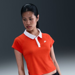 Nike aansluitende retro polotop voor dames - Rood