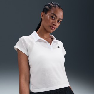 Nike aansluitende retro polotop voor dames - Wit