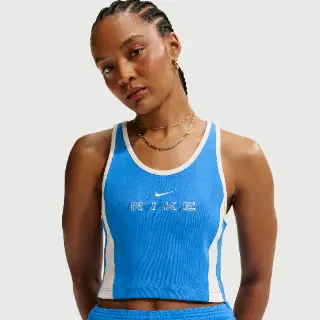 Nike aansluitende tanktop met graphic voor dames - Blauw