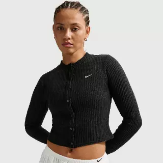 Nike Chill Knit aansluitend breed geribd vest voor dames - Zwart