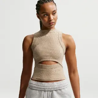 Nike Chill Knit aansluitende geribde tanktop voor dames - Bruin