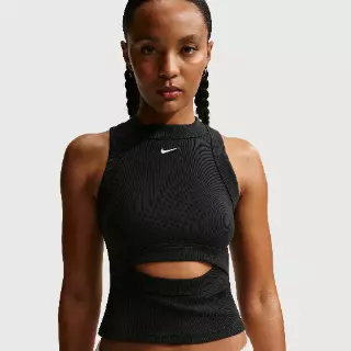 Nike Chill Knit aansluitende geribde tanktop voor dames - Zwart