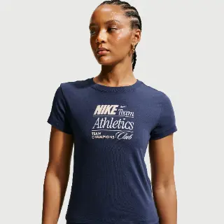 Nike Chill Knit Cropped aansluitend T-shirt voor dames - Blauw