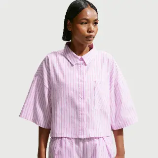 Nike Chill Poplin oversized gestreepte damestop - Paars
