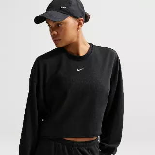 Nike Chill Terry oversized sweatshirt met ronde hals voor dames - Zwart