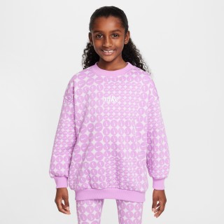 Nike Club Fleece oversized sweatshirt met ronde hals voor meisjes - Paars